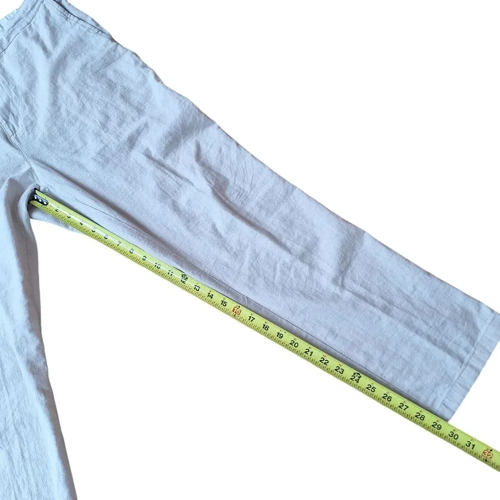Old Navy Linen Blend Slim Pull On Trousers NWOT Drawstring Pants Beige Men's L